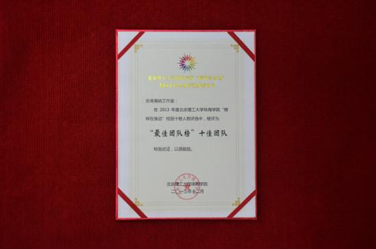 2013��ȱ���������ѧ�麣ѧԺʮ��������ѡ&ldquo;����ŶӰ�&rdquo;ʮ���Ŷ�